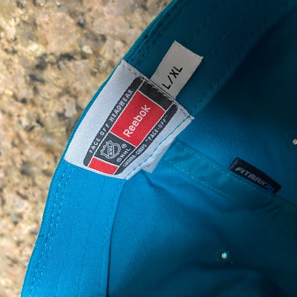 Reebok San Jose Sharks Men’s L/XL Teal Pro Fit Baseball Hat Hockey 90s Y2K - Picture 5 of 6
